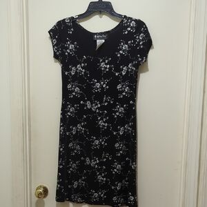 All that Jazz Black and Silver Floral Mini Dress
